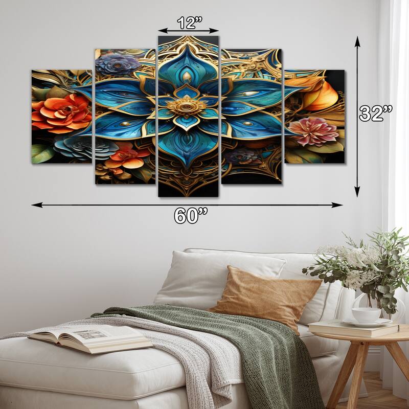 Designart "Judaism Hamsa Blessings Eye III" Spiritual Multipanel Wall